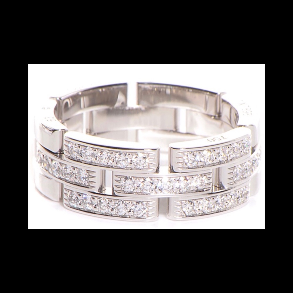 CARTIER 18K Diamond Maillon Panthere Ring 10.25